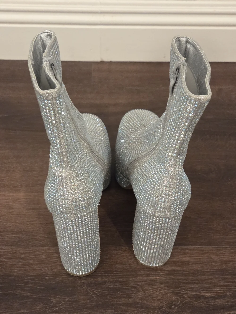 Forever Link Silver Rhinestone Platform Boot